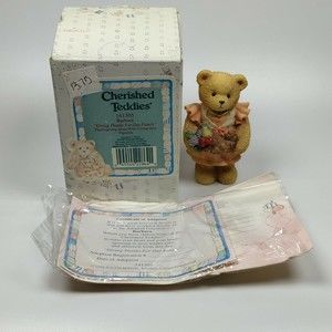 Cherished Teddies Barbara Family Thanksgiving 1996 Enesco Figurine #141305 Box